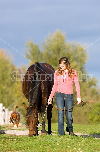 Young woman and her horse