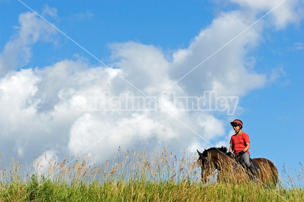 Woman horseback riding